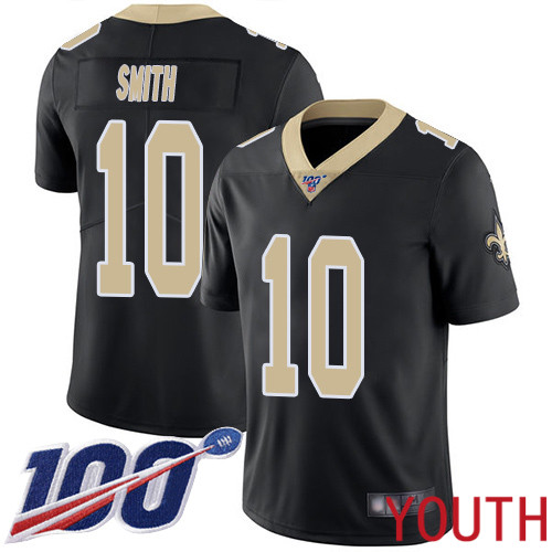 New Orleans Saints Limited Black Youth Tre Quan Smith Home Jersey NFL Football #10 100th Season Vapor Untouchable Jersey
